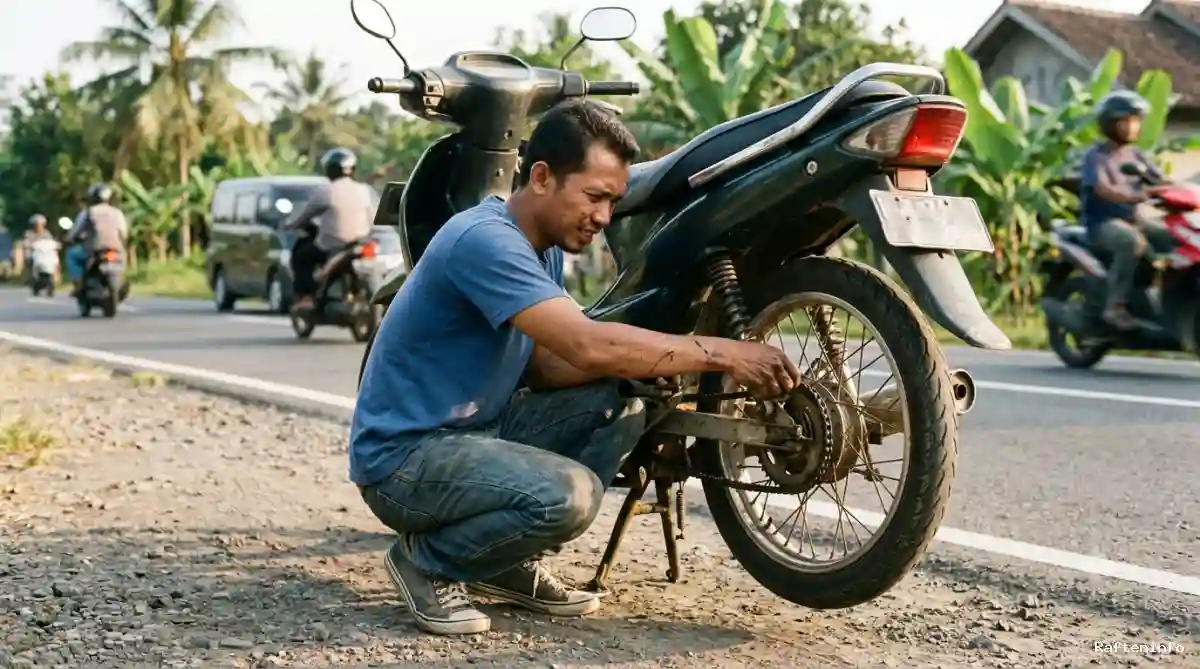 Cara Memasang Rantai Motor yang Copot di Jalan dengan Aman